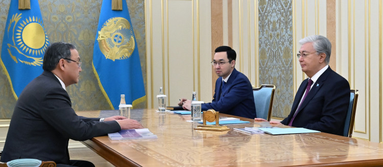 Президент принял президента Национальной академии наук Акылбека Куришбаева.