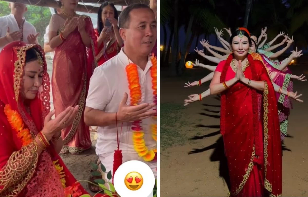 Психолог Куралай ханым обновила свой брак в соответствии с индийскими традициями.