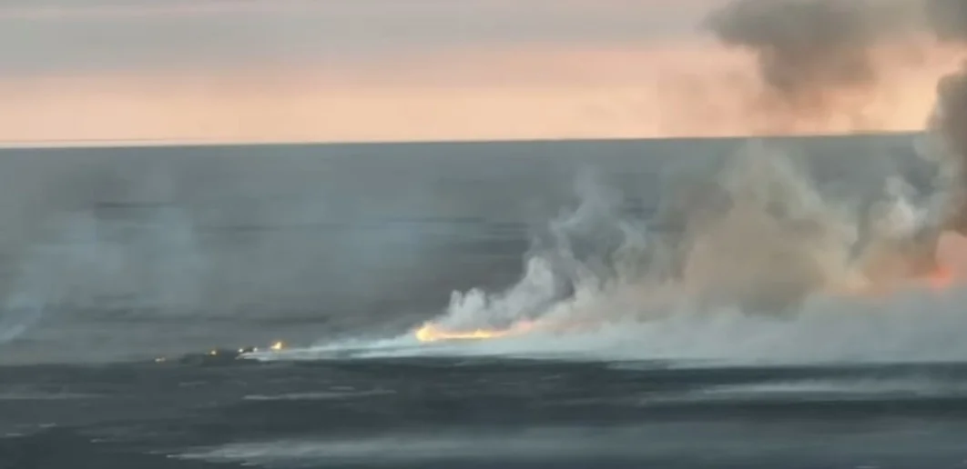 На побережье Каспийского моря потушен пожар камыша, охвативший 450 гектаров.