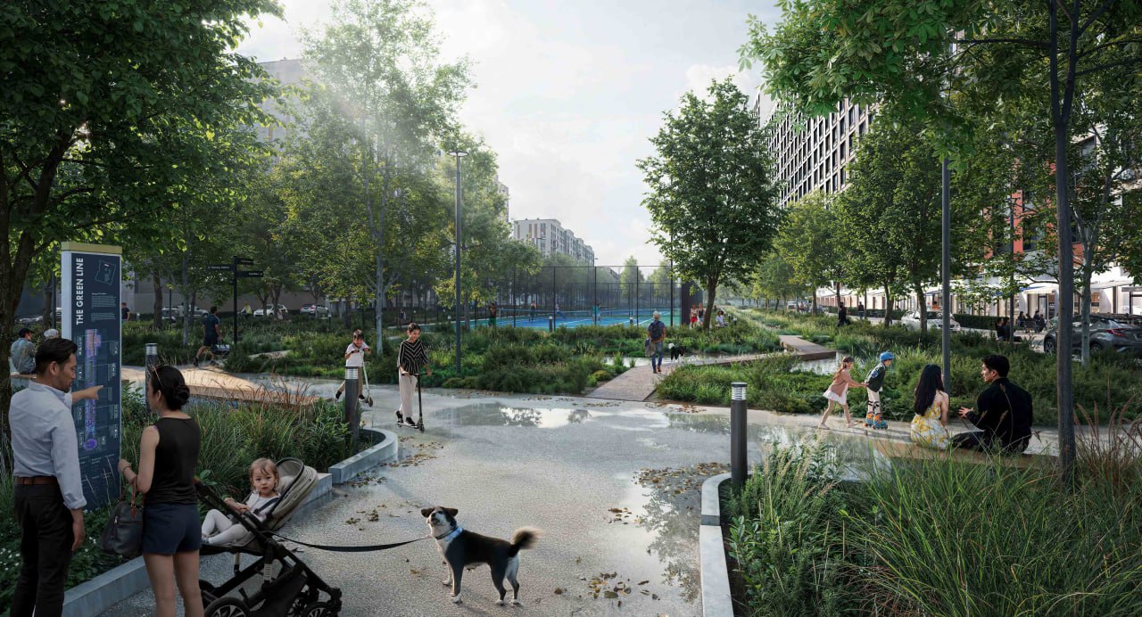 Глава государства ознакомился с работами по благоустройству аллеи «Мыңжылдық» в Астане