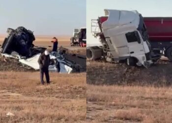 В Актюбинской области в результате страшного дорожно-транспортного происшествия погибли 12 человек.