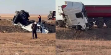 В Актюбинской области в результате страшного дорожно-транспортного происшествия погибли 12 человек.