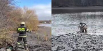 Спасатели МЧС спасли ребенка, застрявшего в грязи в Уральске